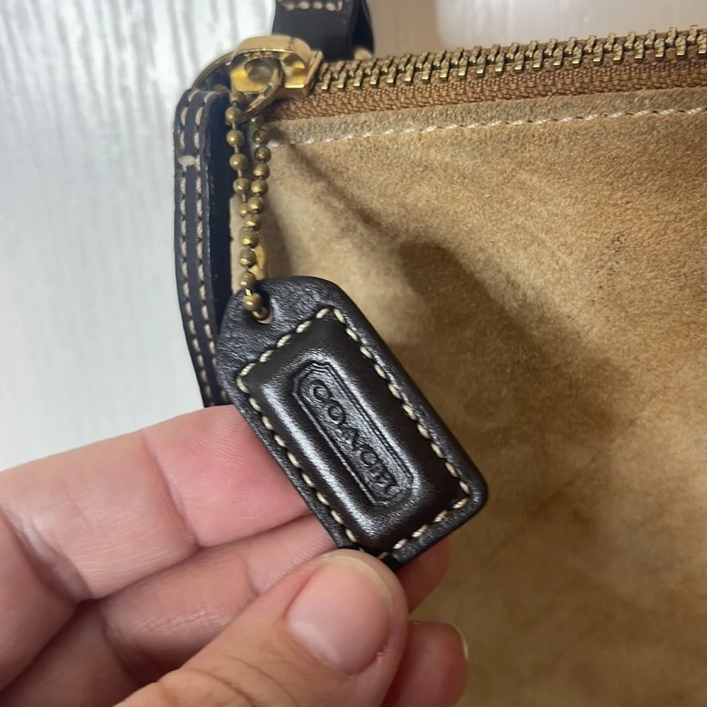 Vintage Coach Tan Suede Leather Fringe Crossbody Bag